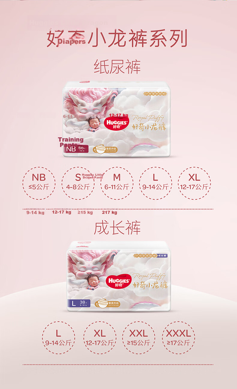 Huggies Royal Little Dragon XXL28 Pull-Up Pants (15kg+) Ultra-Thin Breathable Diapers 8