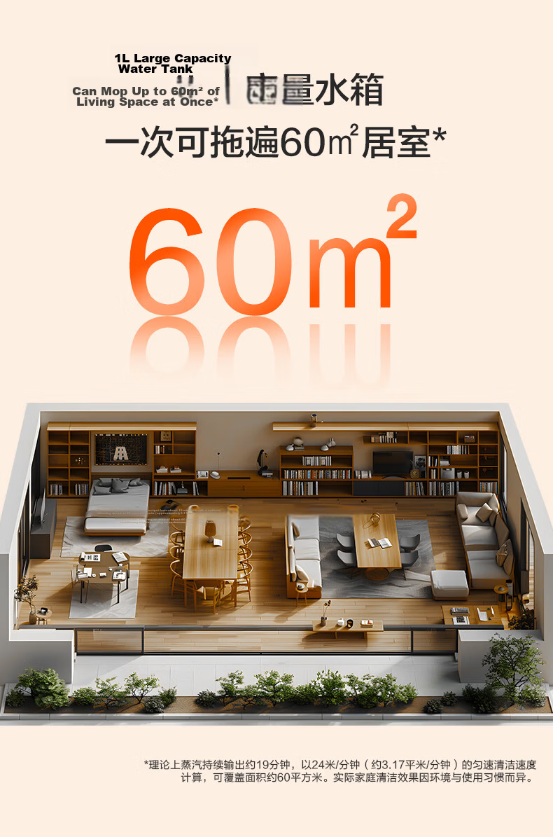 Yili 145°C High-Temperature High-Pressure Steam Mop Cleaner Multi-Functional Disinfection Machine for Whole House Kitchen Range Hood Carpet Air Conditioner Cleaning Model 1003 Mop Version 6