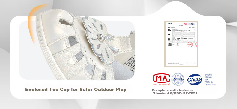 Dr. Jiang Toddler Walking Shoes Summer Girls 1-3 Years Soft Sole Princess Children's Sandals 2S14A2055AW Beige Size 24 6