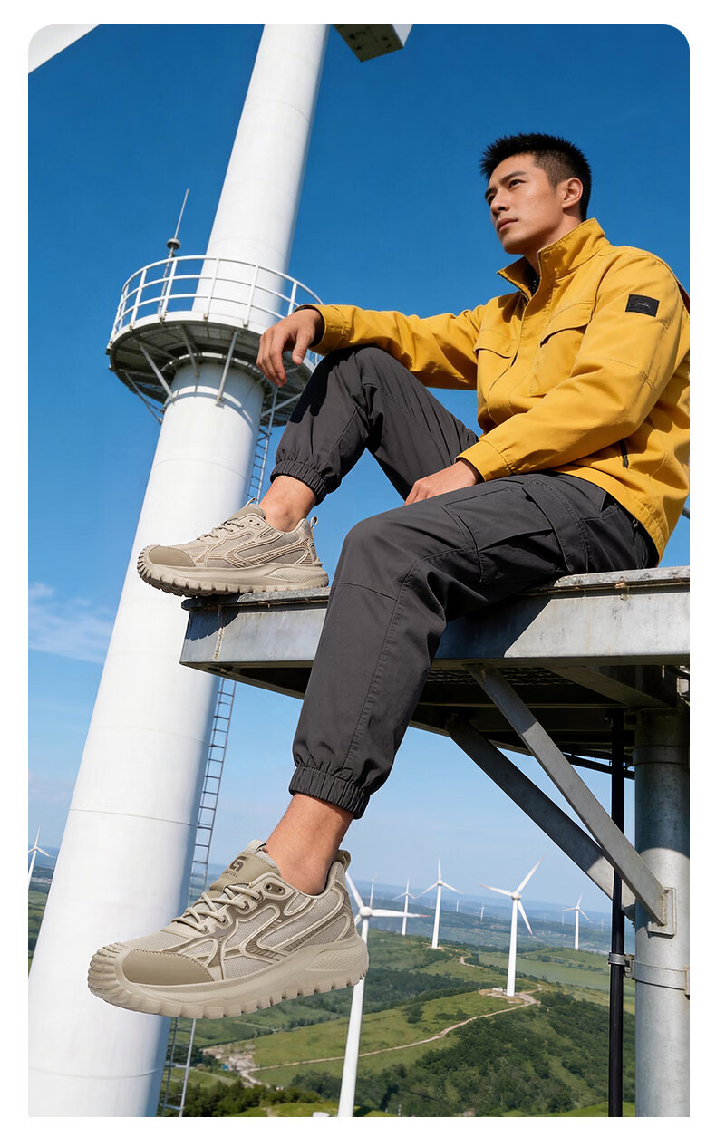 GUYISA Men's Summer Breathable Anti-Smash Steel Toe Anti-Puncture Ultra-Light Comfortable Safety Work Construction Shoes 5003 Size 42 16