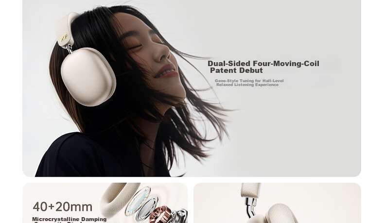 IKF Mars [Patent Dual-Sided Four-Drive Loop] Over-Ear Noise-Cancelling Bluetooth Headphones, Wireless And Wired, LDAC Protocol, Adaptive Noise Reduction, E-Sports Gaming, Low Latency, Distant Peak Blue 8