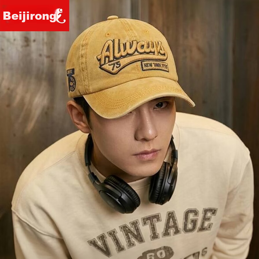 Bejirog Baseball Cap Men Four Seasons Duckbill Hat Couples Outdoor Large Head Sun Protection Sunshade Hat Women Versatile Face Slimming Cap