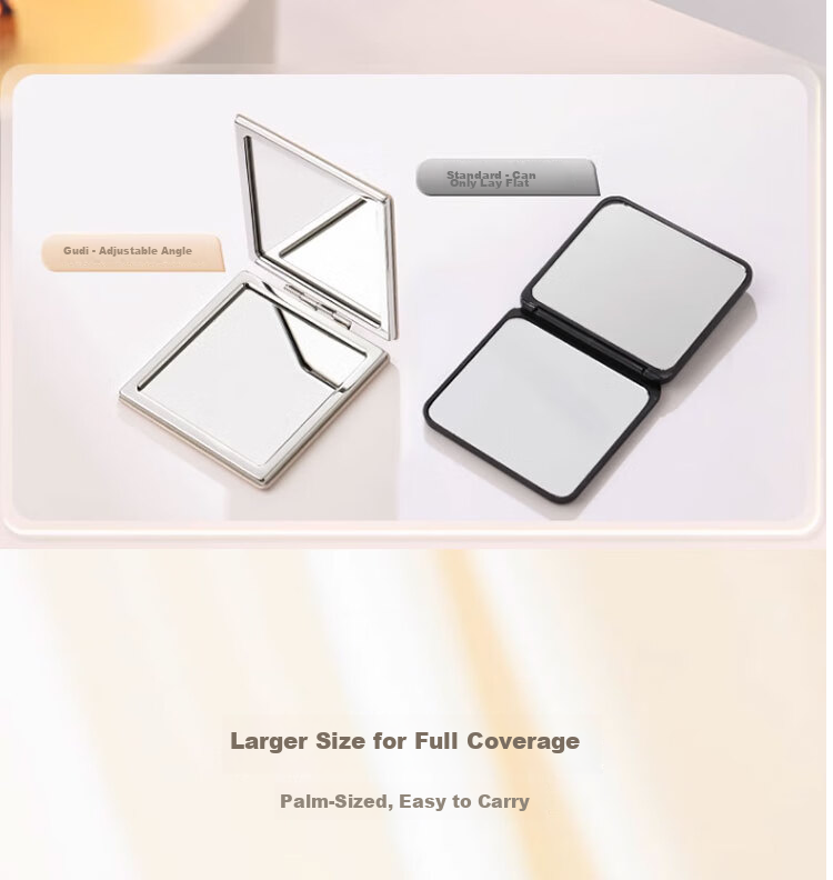 GOOOD Double-Sided Small Mirror Portable Makeup Mirror Exquisite Men's Pocket Folding Mini Handheld Round Mirror 13