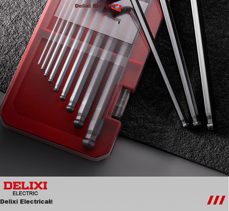 Delixi Electric Hex Key Wrench Set Hardware Repair Tools Hex Screwdriver (CR-V Medium Long 9-Piece Set) 15