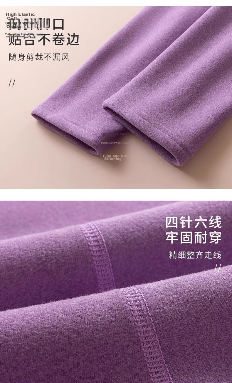 LangSha Women's High-Waist Fleece-Lined Thermal Leggings Thickened Knee Patch Lambswool Extra Warm Cold-Resistant Cotton Pants 13