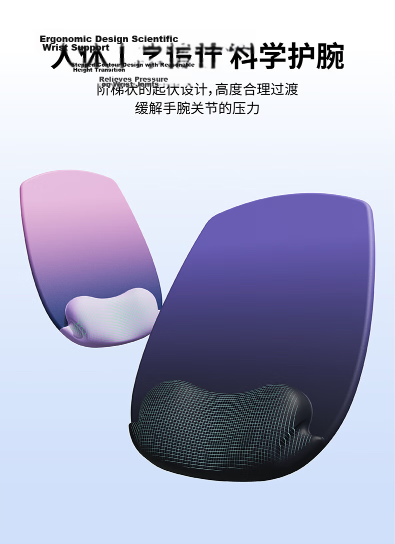 KPTE New Ergonomic Mouse Pad with Gradient Wrist Rest Heart-Shaped Silicone Non-Slip Wrist Support Mint Green Customizable 5