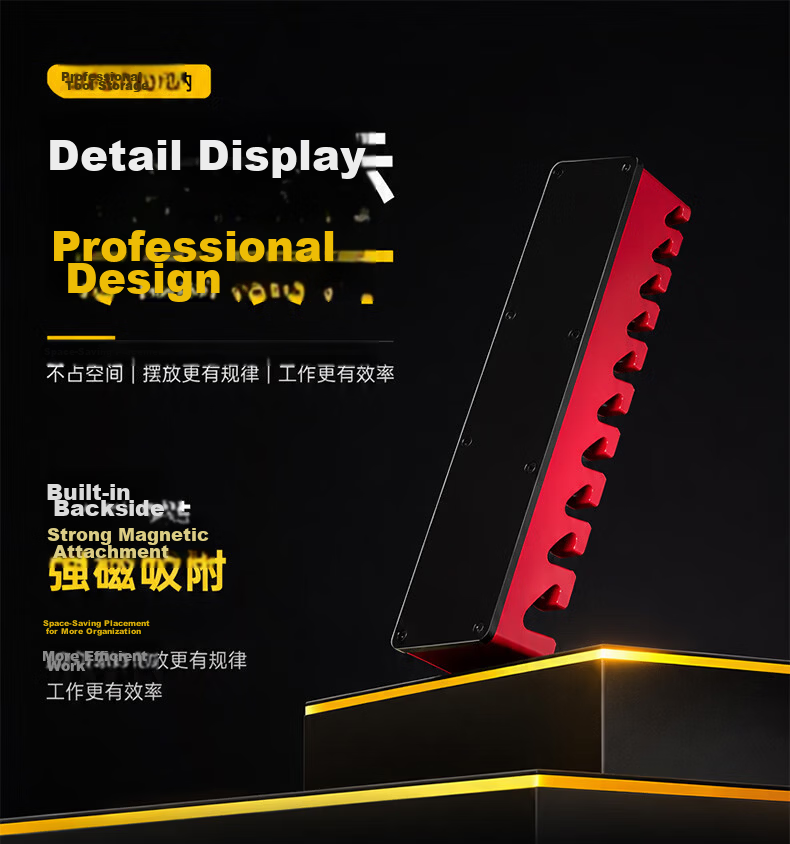 Kuanteng Magnetic Screwdriver Storage Rack Wrench Magnetic Holder Strong Magnet Magnetic Hook Wrench Magnetic Tool Rack 6