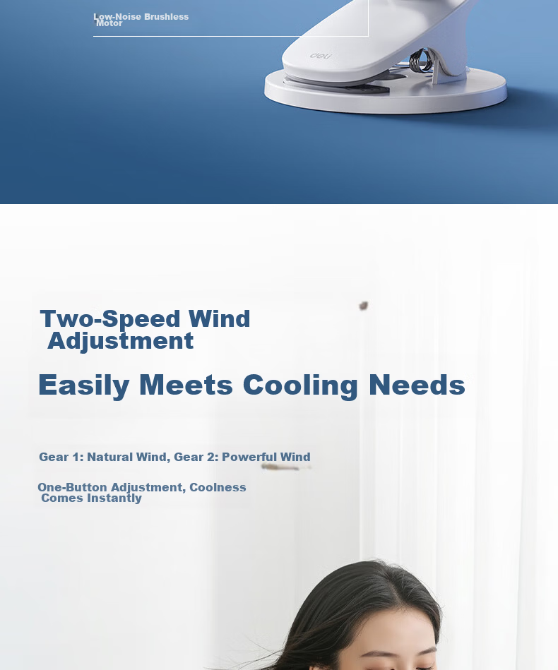Deli [Hot-Selling] Desktop USB Mini Fan Small Electric Fan for Students Dormitory Office Workstation Bedside Quiet Fan - LK220 Black 5