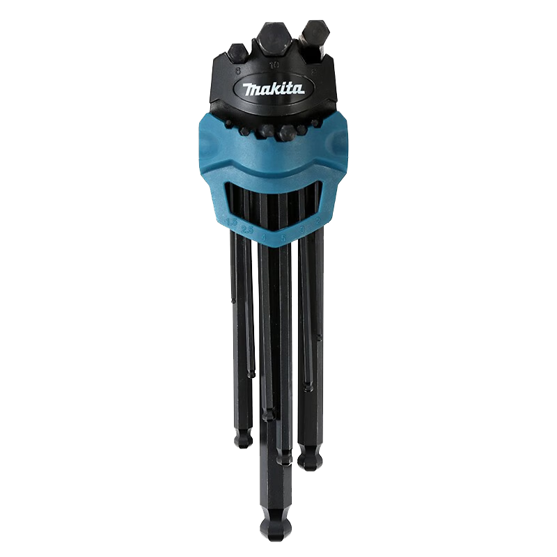 MAKITA Ball-End L-Shaped Extended Hex Key Wrench Set, 9-Piece 1.5-10mm B-65894