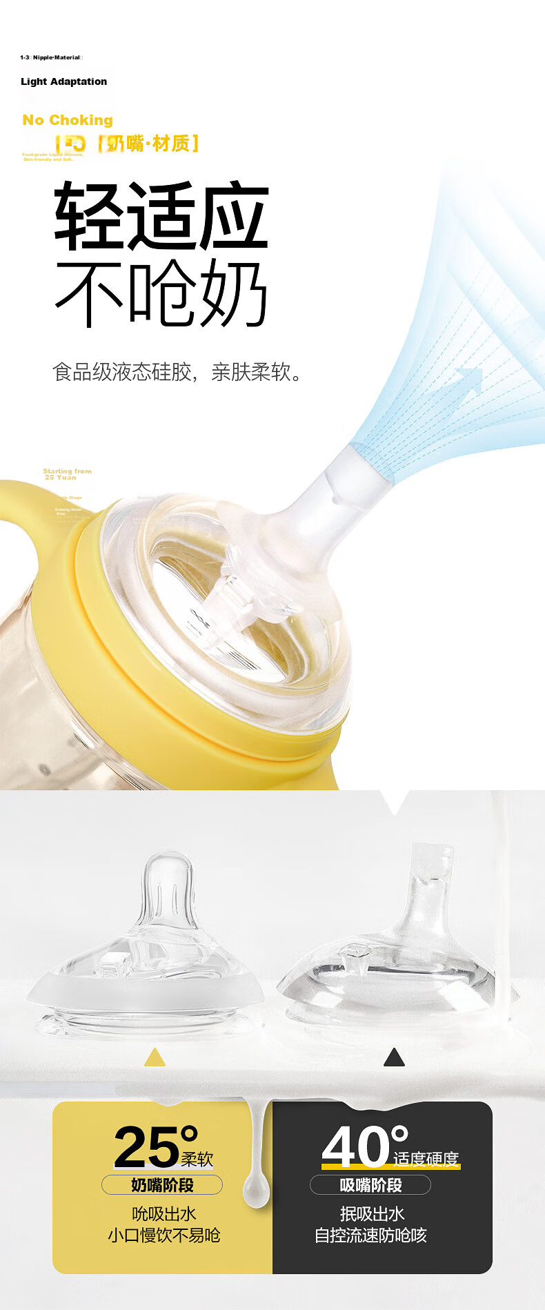 Xiaoyaxiang Weaning Baby Bottle for 6+ Months Infant PPSU Eccentric Anti-Colic Breast Milk Simulation Weaning Bottle with Gravity Ball Handle 300ml 7