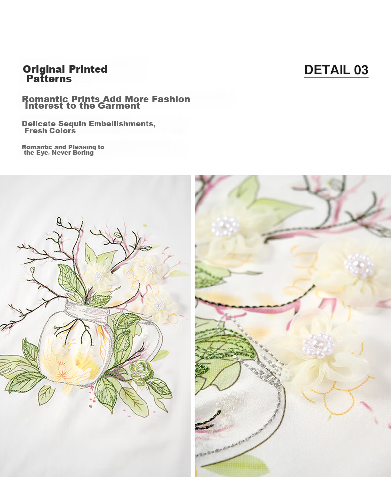YANYEE Vintage Print Cotton Short Sleeve T-Shirt 2025 Spring Commuter Round Neck White Top for Women White 1 XL 5