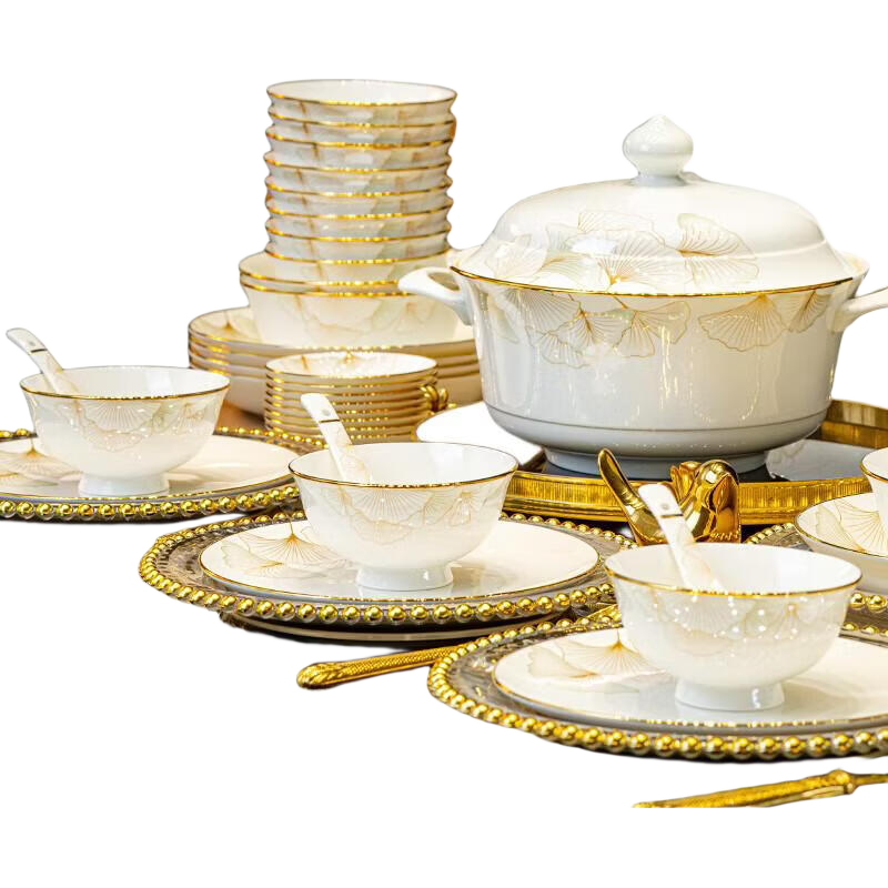 Yunzhihe 2026 Bowl And Plate Set, Suitable for Home Dishwasher, High-Value Tableware Set, Jingdezhen Ceramic Wedding Gift