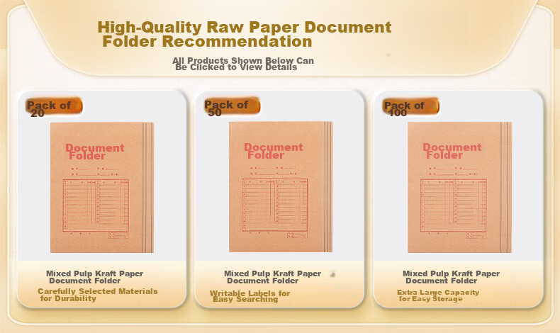 Deli 10 Pieces/A4 Side Width 3cm Mixed Pulp Paper File Folders, Thickened Cover Bid Document Folders Contract Tender Document Folders, Corporate File Protection Financial Bill Storage 8383 1