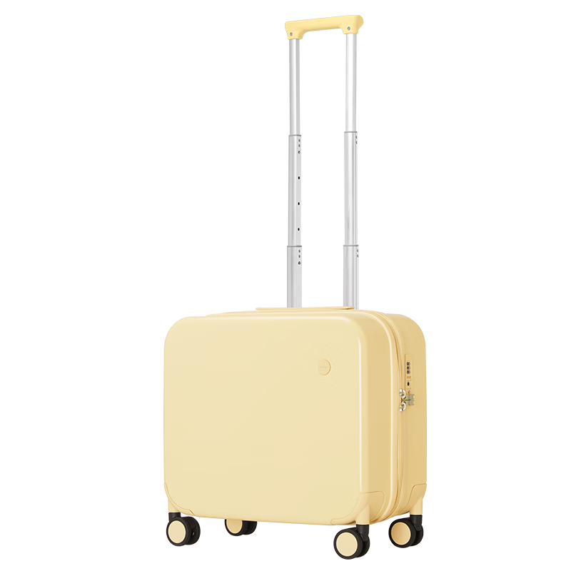 Mixi Stylish Carry-On Luggage, Small Suitcase for Women And Men, Travel Case with Password Lock, 16-Inch, Cloud Yellow, Size 36
