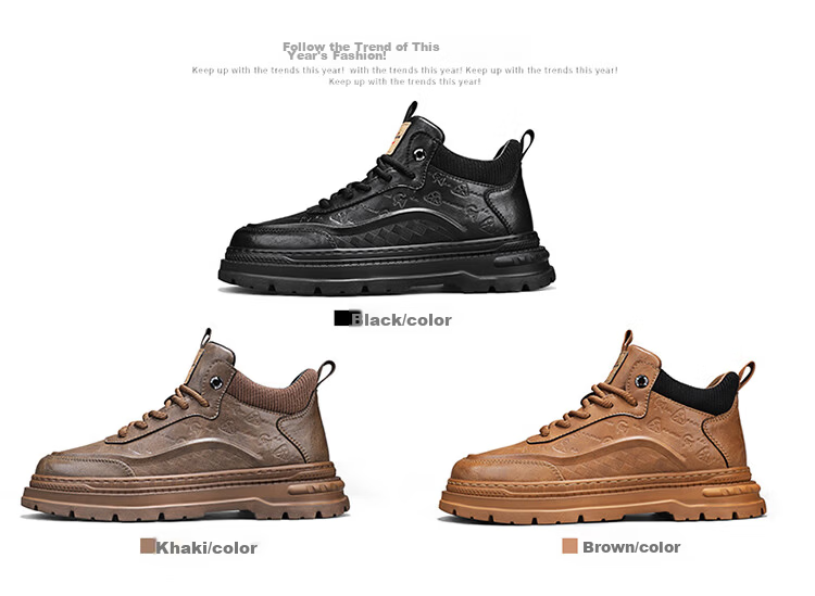Bull Family Versatile Retro Martin Boots Men Autumn Winter New Thick Sole Height Increasing Work Shoes Comfortable Durable Outdoor Casual Shoes 3