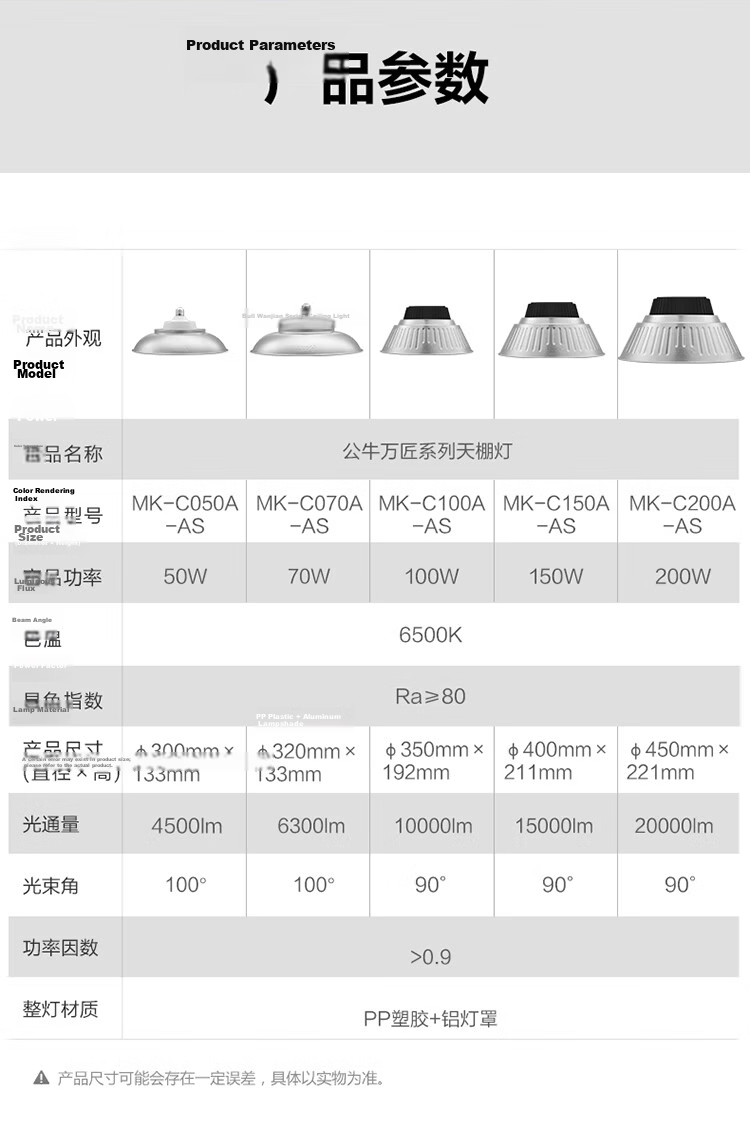 BULL High Brightness LED Industrial Workshop Factory Warehouse Supermarket Pendant Light 150W 6500K 7