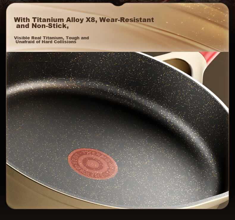 SUPOR Titanium Non-Stick Healthy Frying Pan, Flat Bottom Pan, 26cm, Compatible with Induction And Gas Stoves, Easy to Clean, Low Smoke 7
