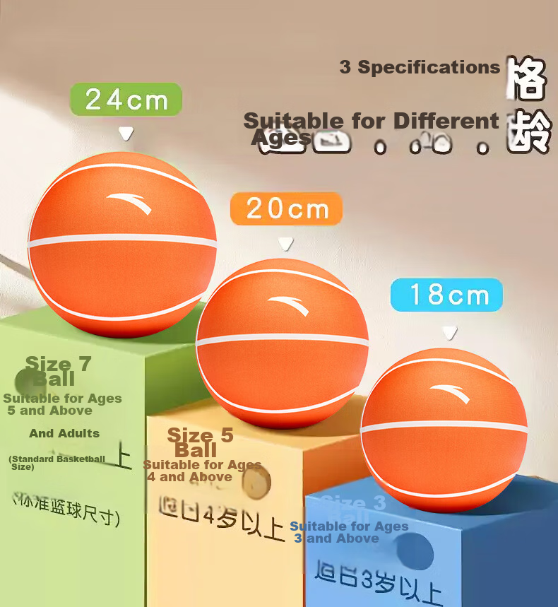 ANTA Silent Ball Children's Fabric No.7 Elastic Ball Home Silent Toy Anti-Crumb Indoor Pat Ball Blue 5