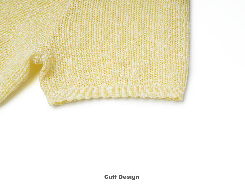 Olrain Summer New Vacation Style Large Round Neck Tie Pullover Knitwear Women Casual Top Yellow L 20