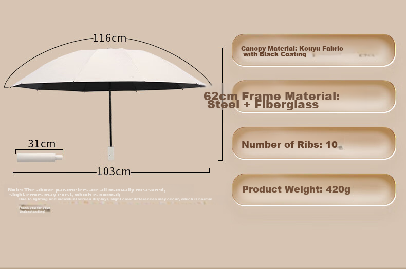 Paradise Umbrella Fully Automatic Three-Fold Sun Umbrella UV Protection Portable Folding Reverse Umbrella Avocado Green 4