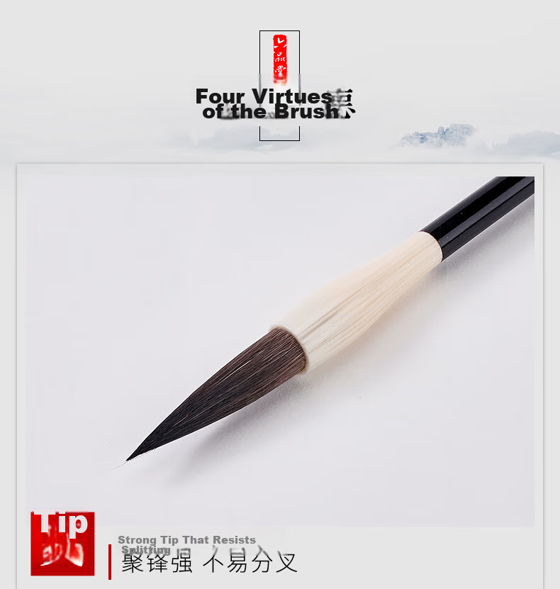 Liupin Academy Calligraphy Brush Set - Wolf Hair, Mixed Hair, Goat Hair Brushes for Chinese Calligraphy, Various Sizes for Regular and Running Script 4