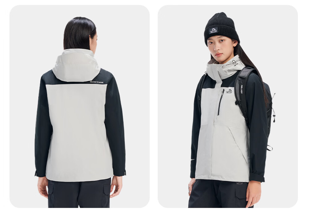 Pelliot Zhao Lusi Same Style Shan Ye Classic 2.0 Three-In Jacket, Autumn And Winter Women's Waterproof Coat, 12340106, White, Size L 36