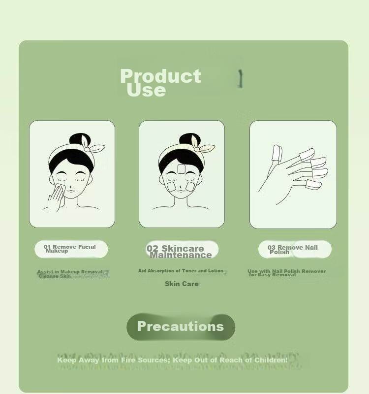 Plant-Based Stretchable Thin Breathable Facial Cotton Pads Water-Saving Makeup Remover Portable Small Pack for Travel 13