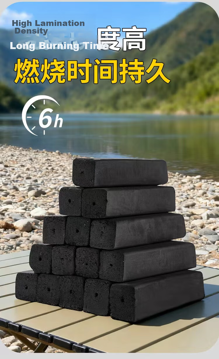 Suncojia BBQ Bamboo Charcoal Grill Fuel Hollow Wood Charcoal Bar Smokeless Heating Hot Pot Charcoal 10 lbs 3