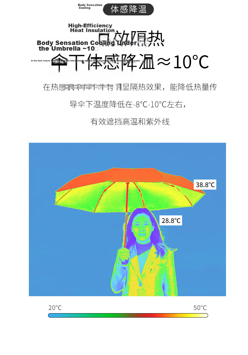 Impression City Mini Capsule Umbrella Black Coating UV Protection Sunshade Lightweight Portable Sun and Rain Umbrella Sky Blue 3