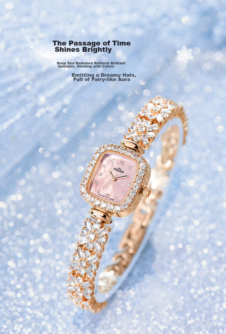 Disney Dreamy Snow Girls Quartz Watch Luxury Niche Gift for Girlfriend and Best Friend Birthday 11
