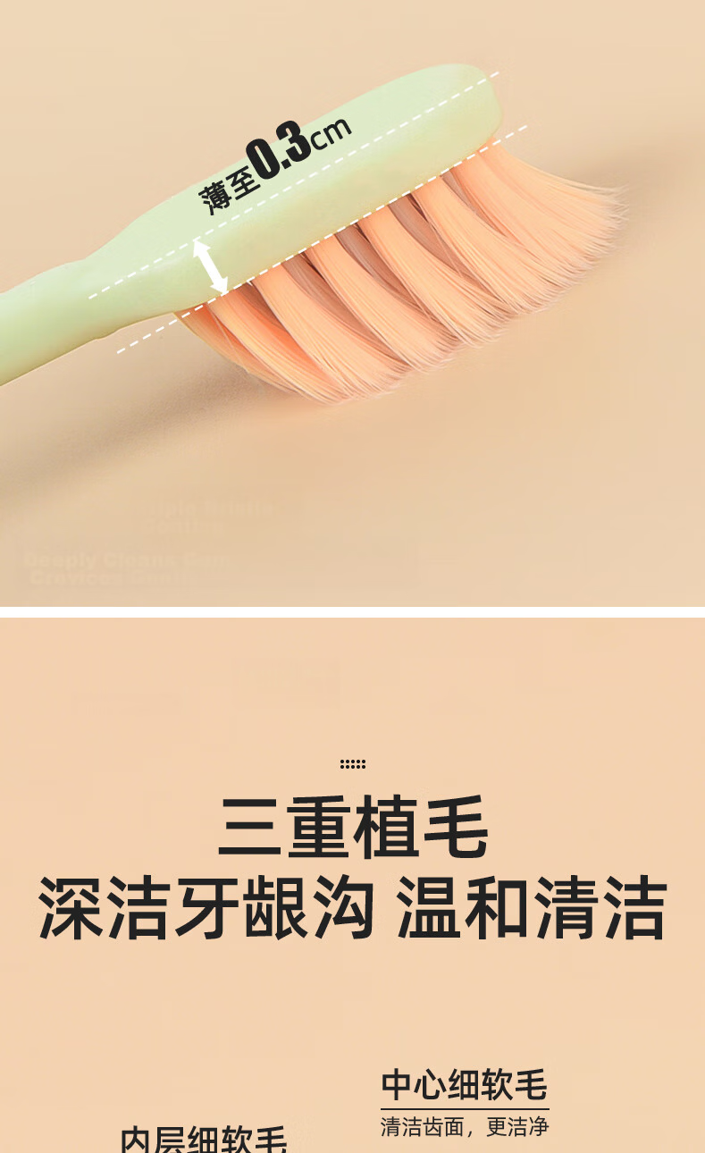 BRUSHING BEAR Soft Bristle Toothbrush Thin Wide Head Gum Protection Adult Unisex Household Pack of 10 Individually Wrapped JD Self-Operated 7