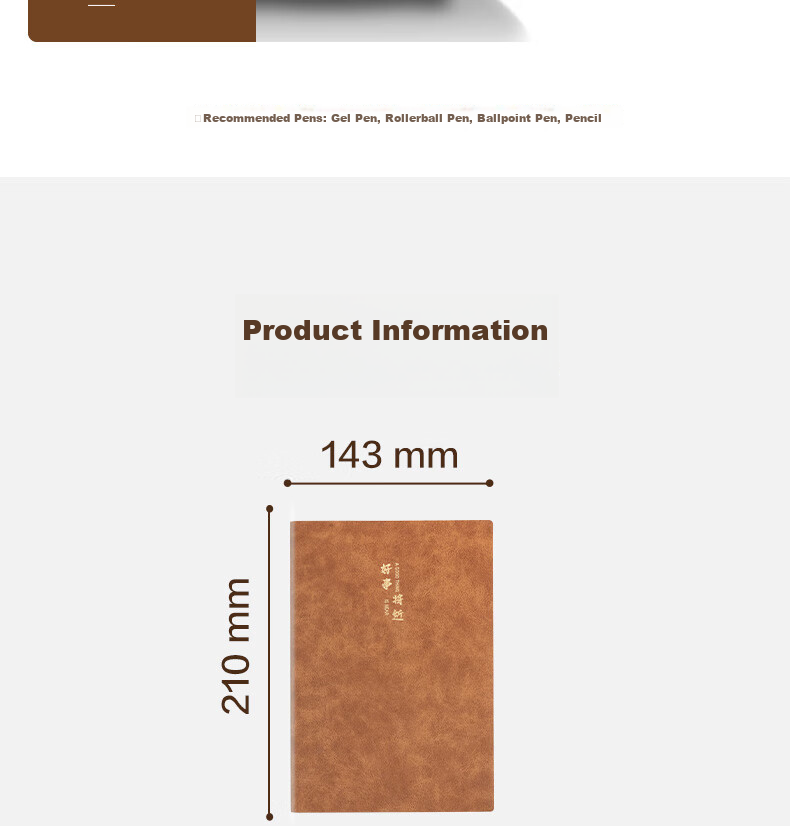Deli Customizable Fashion Leather Notebook, Business Notepad, Sheepskin Journal, Meeting Record Book, A5 Size, 120 Sheets, Gray, Single Book Pack, 3340 17