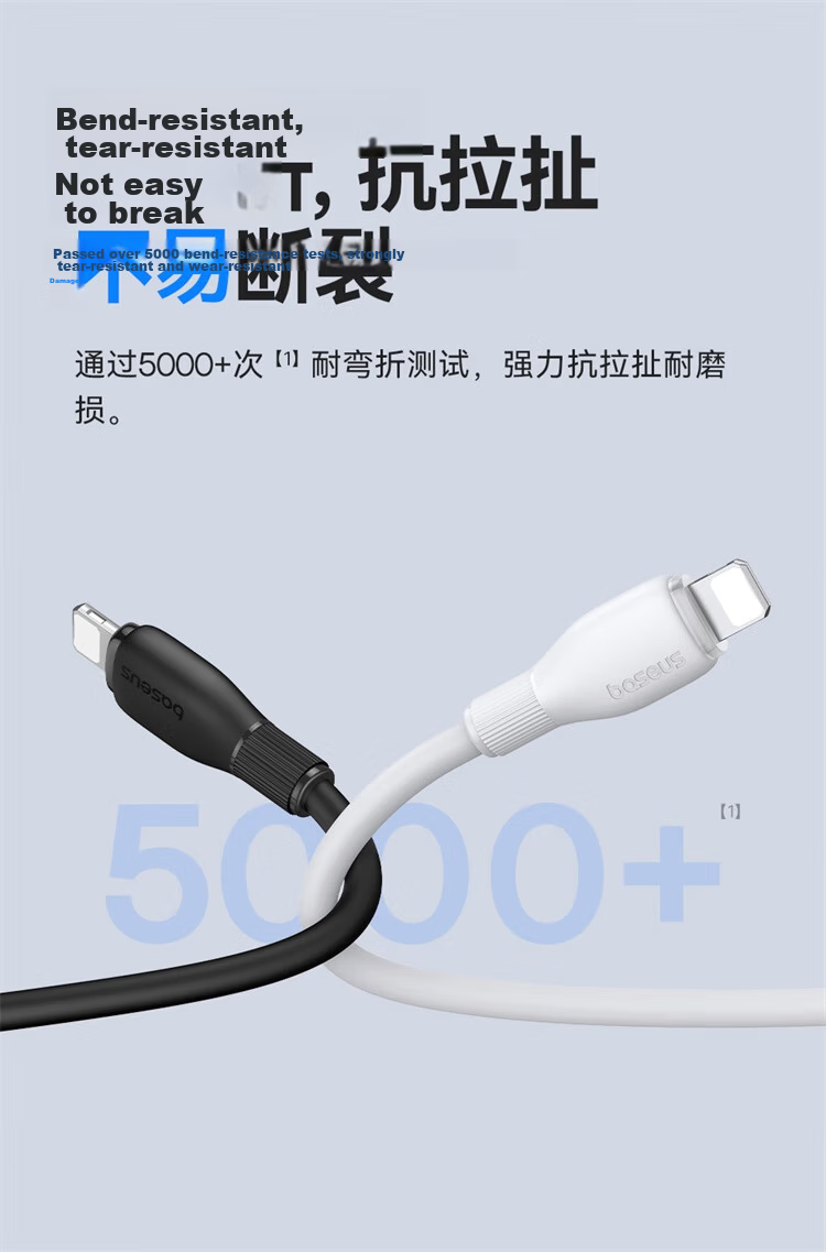 Baseus Apple Charging Cable 2.4A Fast Charge Data Cable for iPhone 14/13/12/11 Pro Max/XS iPad Pro/Mini CarPlay 1m White 4