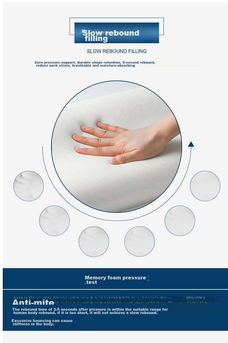 Grace Memory Foam Pillow Deep Sleep Neck Support Pillow Core Adult Deep Sleep Cervical Pillow 30*50cm 10