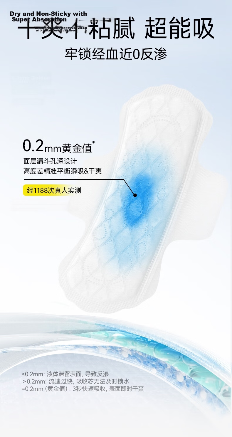 Ziyoudian Probiotic Mini Sanitary Pads Ultra Thin Soft Invisible Menstrual Pads 190mm*10pcs Zhao Lusi Same Style 6