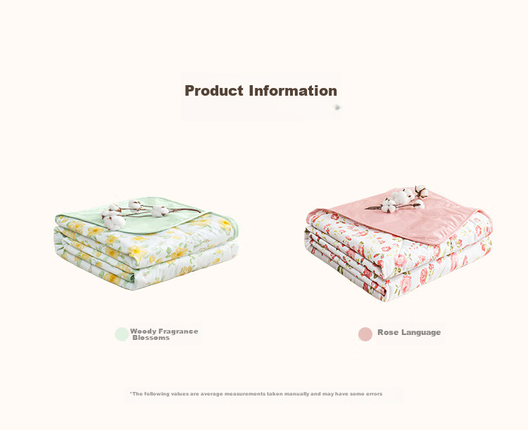 JD Jingzao Summer Cooling Quilt 100% Pure Cotton Double-Sided Machine Washable Cotton Air Conditioning Quilt Class A Fiber 2x2.3m Wood Fragrance Blossom 20