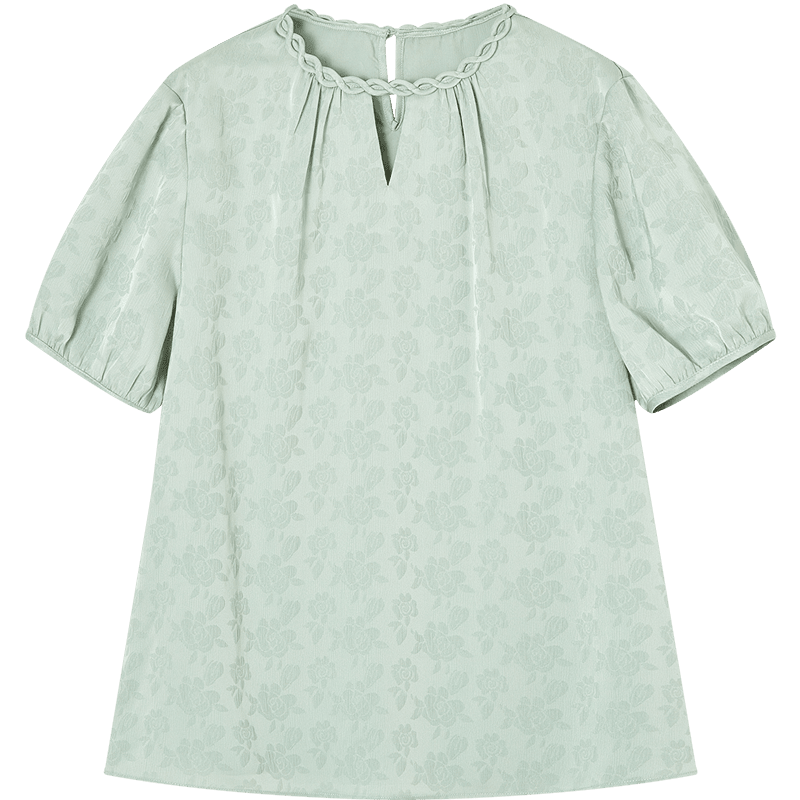 Demana [Moonlight Elegance] Summer National Style New Chinese Knot Jacquard Texture Loose Slim Shirt for Women High-End Feel