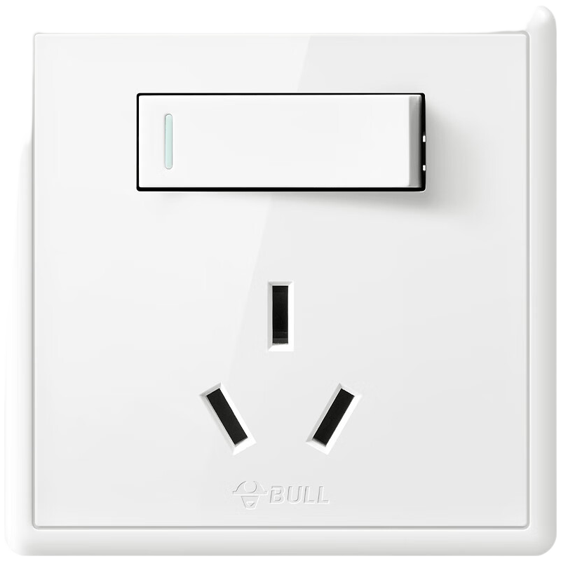 BULL Switch Socket G36 Series, 16A High Power with Switch Socket G36E204, White, Concealed Installatio