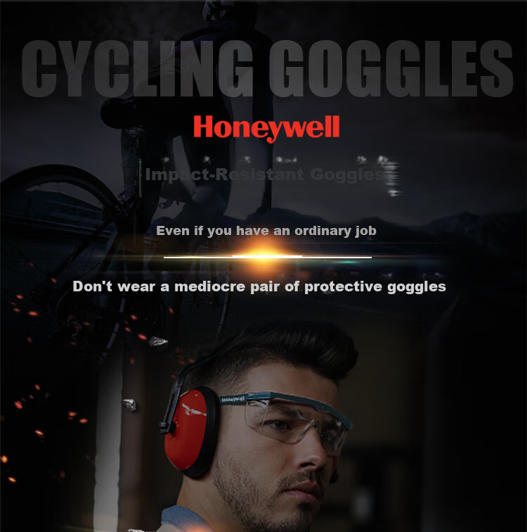Honeywell Cycling Goggles, Anti-Wind, Anti-Splash, Anti-Fog, Anti-Sand, Anti-Droplet Protective Eyewear for Experimental Grinding And Cutting 1
