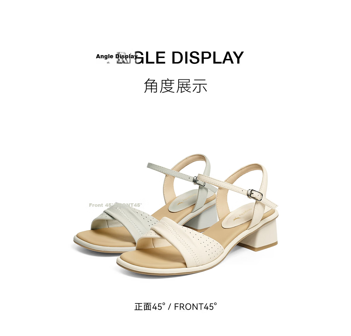 Red Dragonfly Women's Sandals Summer 2026 New Thick Heel Commuter Comfortable Sheepskin Elegant Thick Heel Sandals WFK26057 Blue Size 37 8