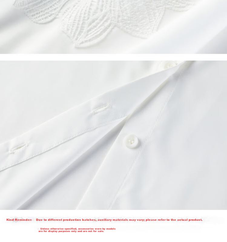 Shangdu Bira Lenzing Tencel Three-Quarter Sleeve Casual Shirt Women Autumn Lantern Sleeve Patchwork Hollow Embroidery Elegant Blouse 29