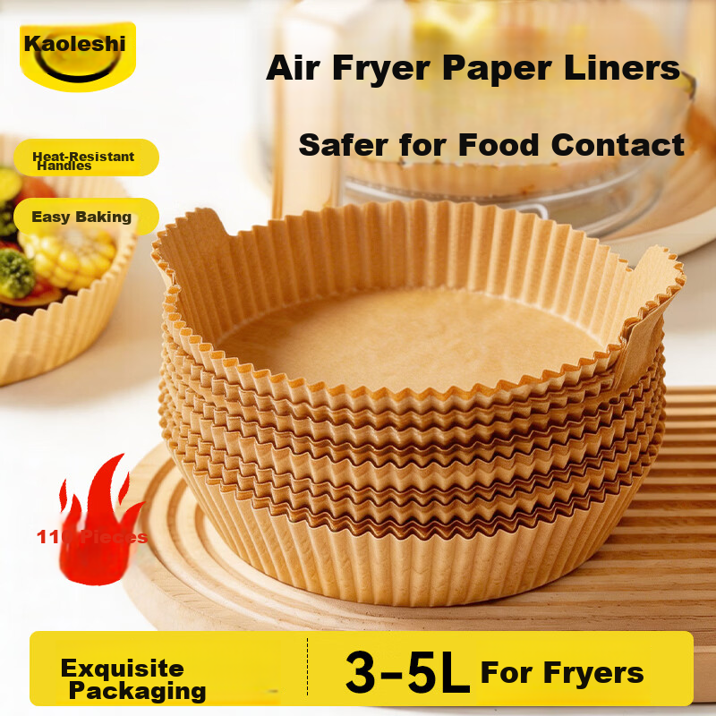 Kaoleshi Air Fryer Paper Trays High-Temperature Resistant Thickened Oil-Proof Oven BBQ Waterproof Universal Liners