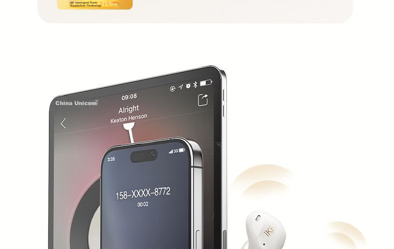 IKF Loulan [Heavy New Product] ANC Active Noise Cancelling Wireless Bluetooth In-Ear Earphones LDAC High-Quality Bluetooth 6.0 Gaming Music 2026 New Model Khaki 42