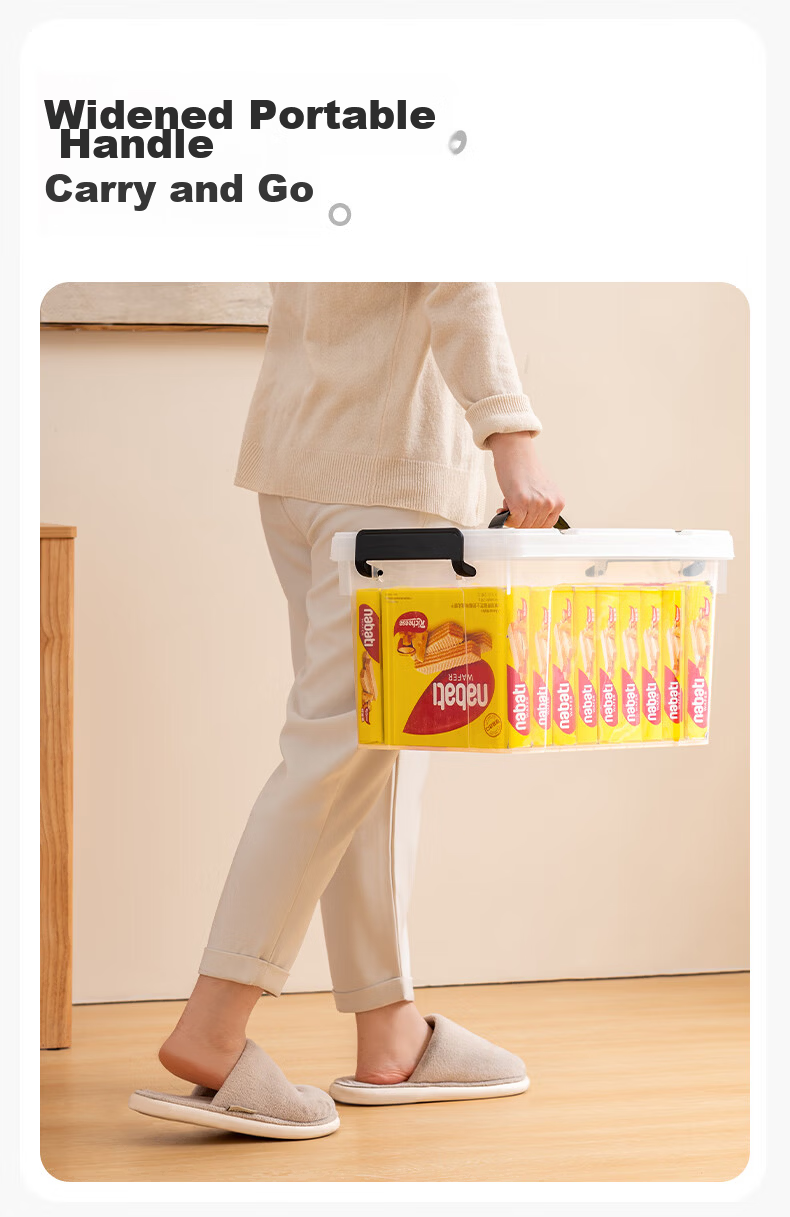 Xitianlong Plastic Transparent Storage Box Thickened Portable Storage Container Large Clothes Organizer Box 46L External Volume 8