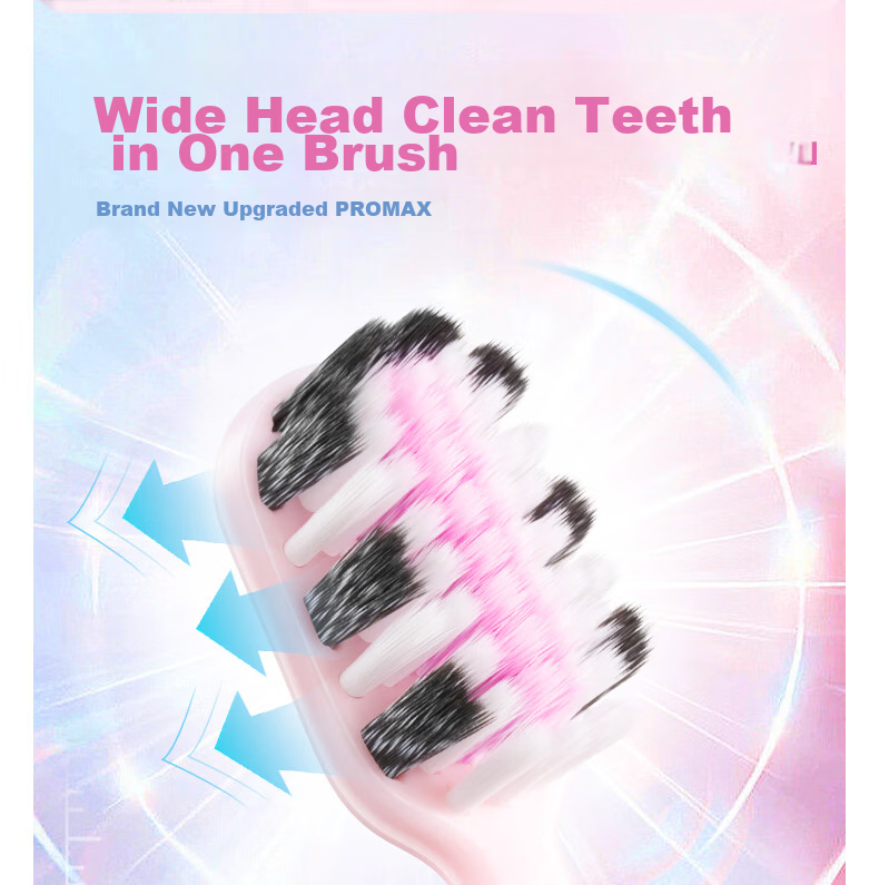 Shuke 46-Hole Wide-Head Soft Bristle Toothbrush, 4-Pack, Sensitive Gum Protection, Double Spiral Brushing, Deep Cleaning, Adult Toothbrush, Random Old Or New 6
