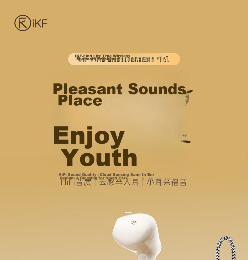 IKF Find Lite New Version True Wireless Bluetooth Earbuds Semi-In-Ear Bluetooth 6.0 High-Quality Music Gaming Low Latency Sports Fitness Compatible with Apple Huawei Classic White 2