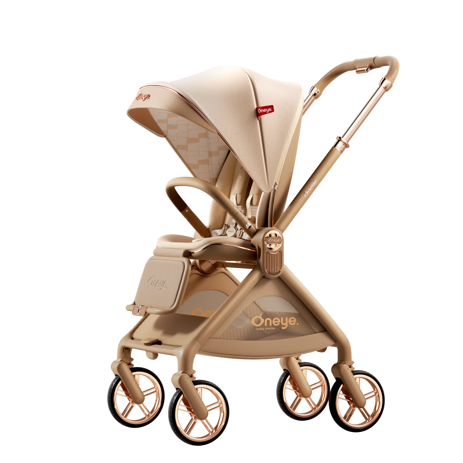 Wanya T9max Baby Stroller Reversible Lightweight Foldable Four-Wheel Shock Absorption Newborn High Landscape Champagne Brown