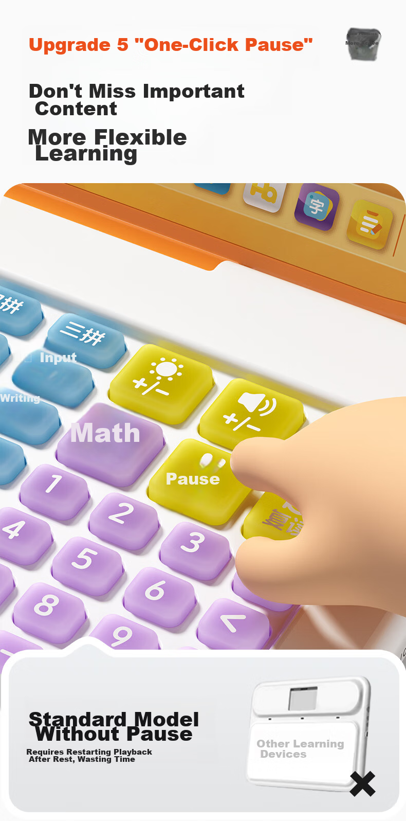 Cat Prince Children's Early Education Machine Pinyin Literacy Learning Machine Phonics Training Language Math English Reading Pen Preschool Transition Mini Computer Toy 14