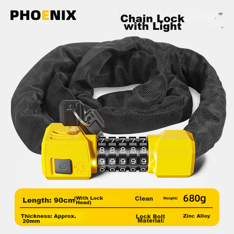 Phoenix Bicycle Lock Password Anti-Theft Mountain Road Bike Children Adult Steel Cable Chain Portable Lock