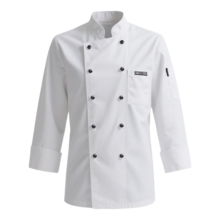 Lido According to Chen Chef Workwear White Long Sleeve Autumn Chef Jacket Breathable Sweat-Absorbing Unisex Hotel Restaurant Kitchen Uniform